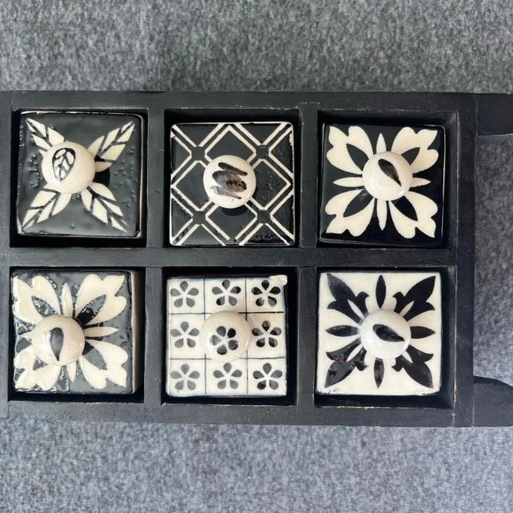 Copenhagen Mid-Century Modern Pottery 6 Tile Drawers Organizer Denmark Storage